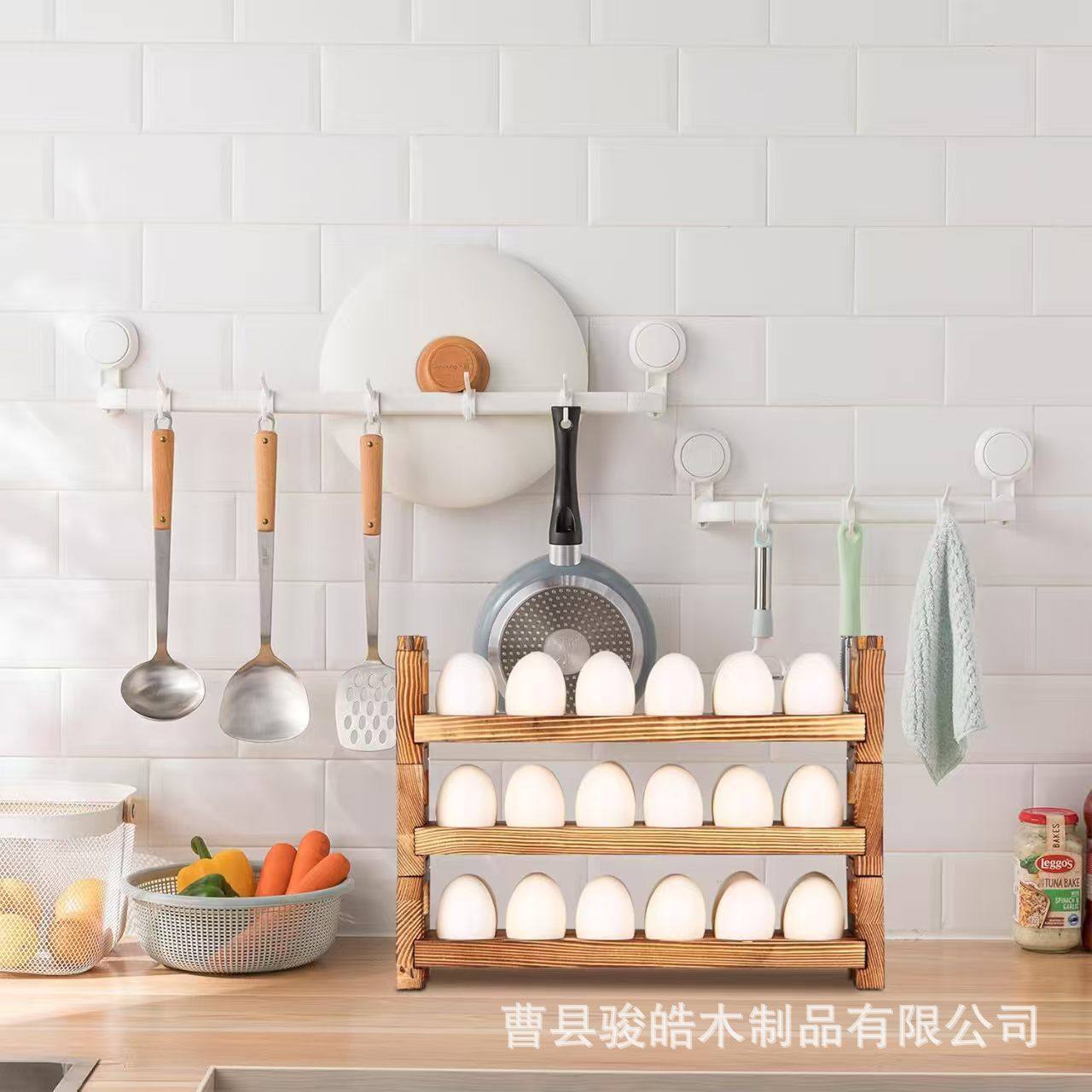 Cross-Border Wooden Egg Storage Rack Quail Egg Pigeon Egg Display Rack Wooden Kitchen Refrigerator Egg Tray Storage Rack