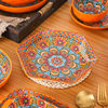 Gypsy Bowl plate suit household tableware orange ceramic bowl plate suit housewarming New Home Bowl set retro