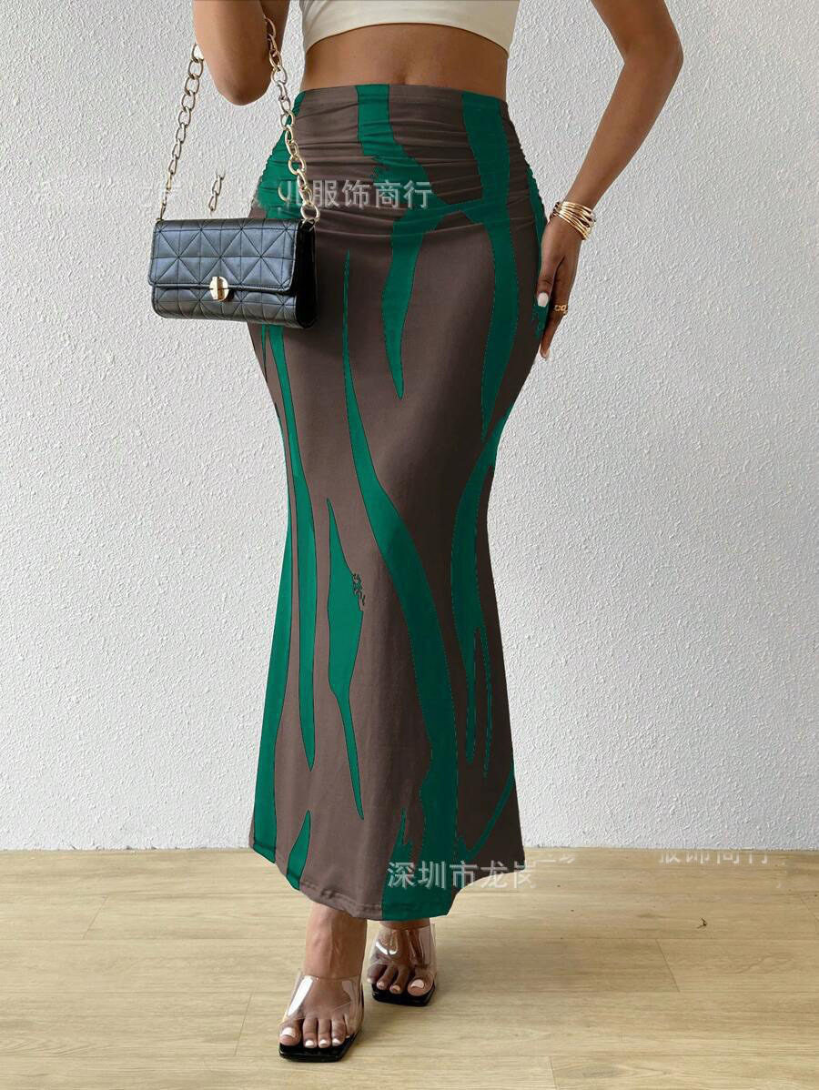 High Waisted Pencil Skirt Slimming Zebra Print Fishtail Design Comfortable Fit Perfect for Parties and Events