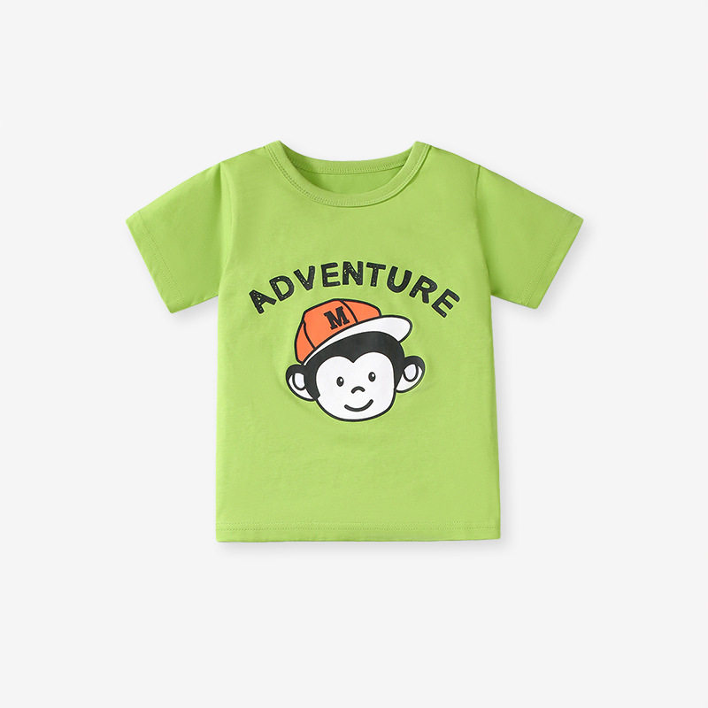 Fornitura fabbrica abbigliamento bambini, set bambini maniche corte estivo, set ragazzi cotone cartone animato