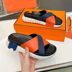 European Summer Slippers Cowhide Men's Casual Slippers for Home and Outdoor Wear Beach Shoes Non-Slip and Deodorant Sandals