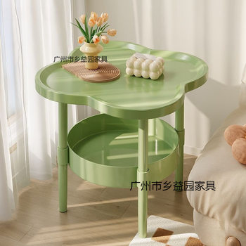 Thickened Four-Leaf Clover Side Table Bedroom Simple Movable Small Coffee Table Kitchen Storage Rack Multi-Functional Bedroom Bedside Table