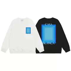 Foreign Trade Casablanca Sweatshirt Autumn and Winter Personalized Checkered Print Logo Round Neck Loose Long-Sleeved Men's Sweatshirt