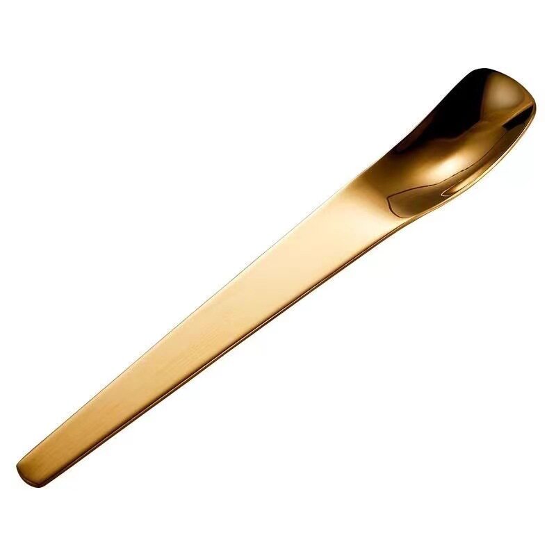 304 Stainless Steel Spoon Thickeneded Long Handle Dessert Spoon Cake Spoon Bread Cheese Spoon Flat Head Stirring Spoon Cat Food Spoon