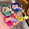High Stretch Knot Hair Loop Candy Color Girl's Paytail Hair Rope Sweet Ball Hair Rope Cute Rubber Tendon Hair Accessories