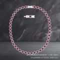 White gold-[red diamond] necklace
