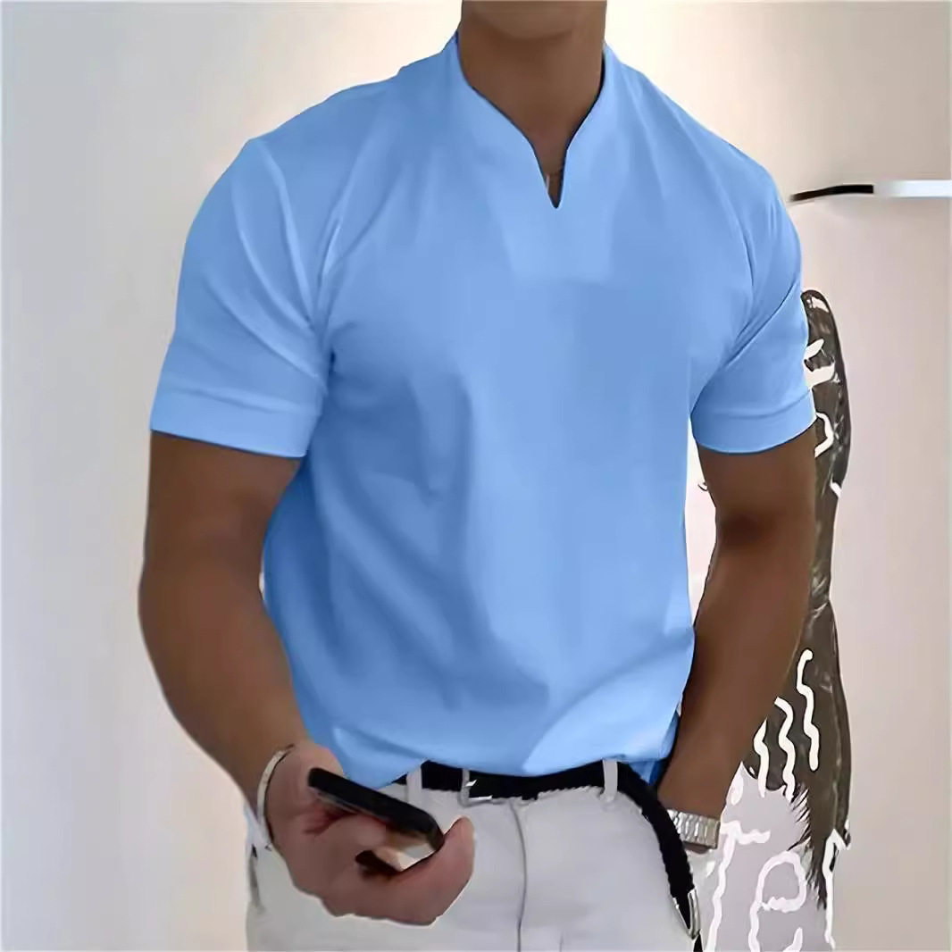 2023 summer new muscle men's fitness Sports T-shirt Men's El...