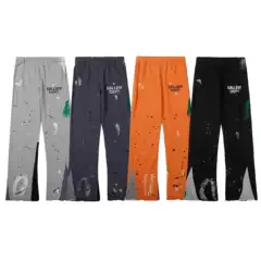 Cross-border trendy brand GalleryDept hand-painted splash ink graffiti distressed casual trousers men's and women's high street horn trousers
