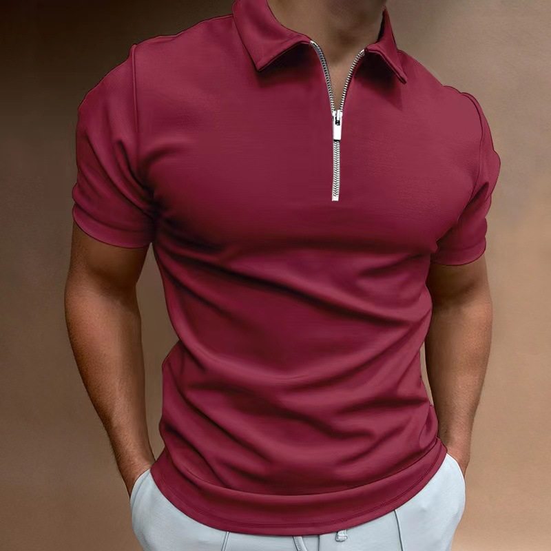 跨境2026夏季男式polo衫纯色短袖翻领t恤休闲合身上衣欧美男装5XL