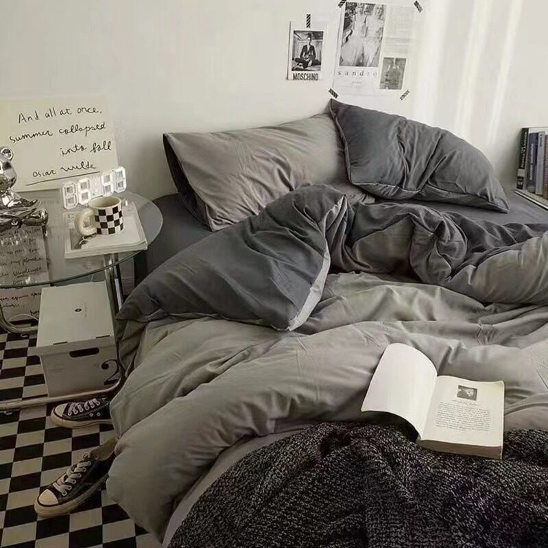 Nanjiren four-piece quilt cover bedding sheets washed cotton three-piece student dormitory