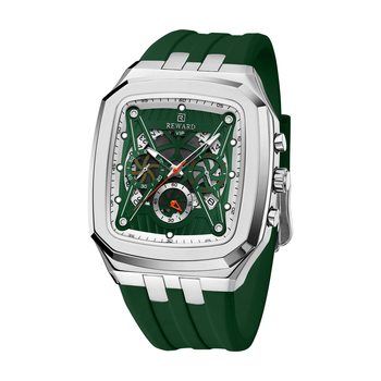 Reward Official genuine goods Men's Watch Large Dial Barrel-shaped Rectangular Quartz Watch Cross-border Hot Selling Men's Watch