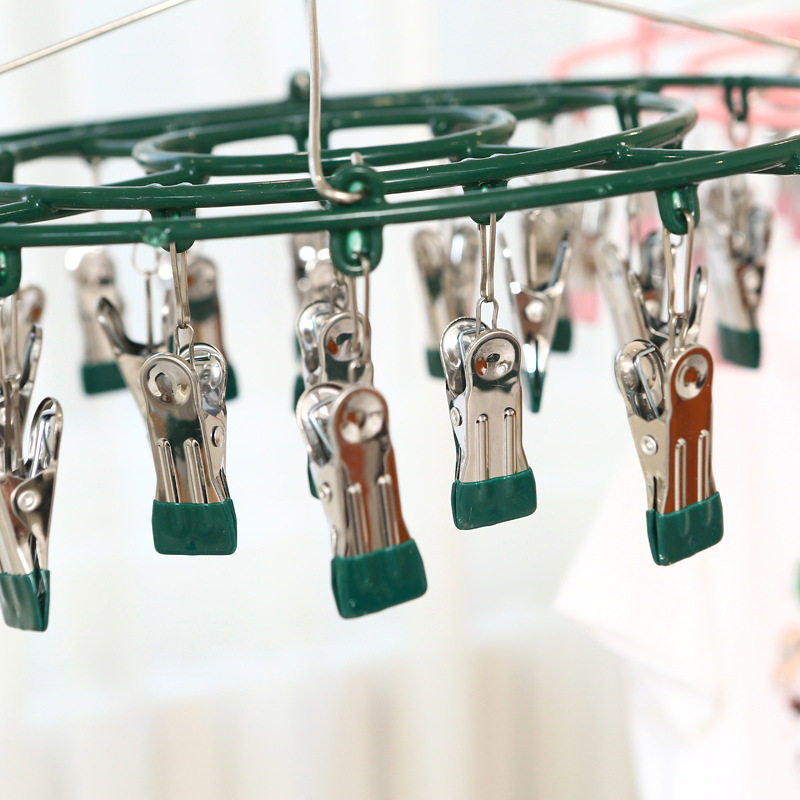 Stainless steel drying socks clip drying rack multi-clip household hanging clothes balcony windproof multi-functional drying underwear socks clip