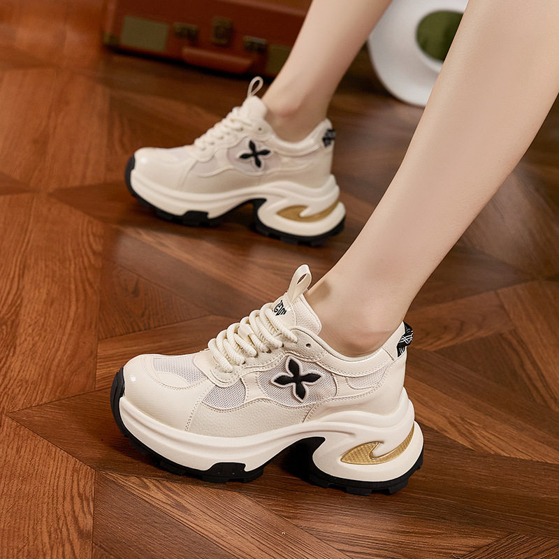 Dép sandal nữ quai chữ V đế dày thoáng khí — Len nguyên chất, Bạc