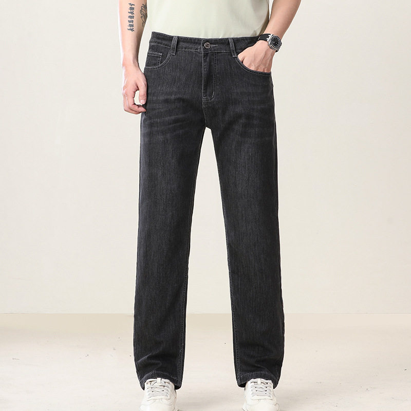 Thin Jeans Men's Business Straight Loose Stretch Versatile Trousers