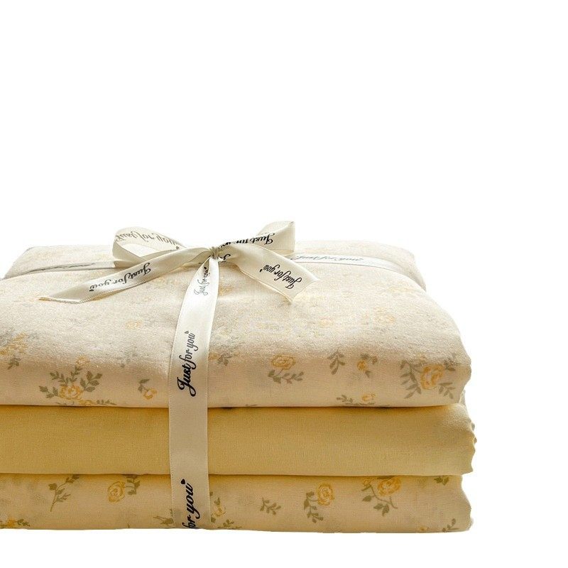 Ins Small Fresh Double Yarn Four-piece Set Class A Maternal and Infant Grade New Printed Quilt Cover Four-piece Set Pure Cotton