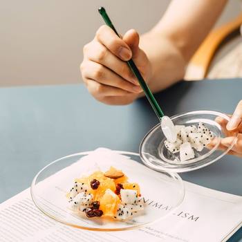 Household Small Dish Coffee Saucer Snack Dish Nut Plate Tea Cup Holder European-style Coaster Transparent Glass Small Round Dish