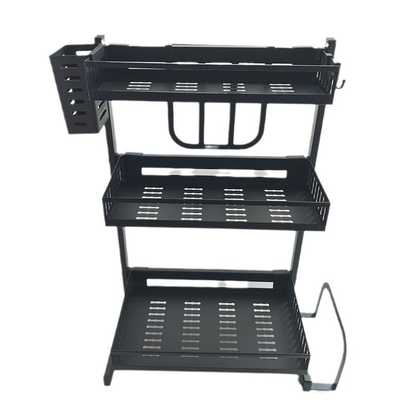 Three-layer Kitchen Seasoning Storage Rack Knife Holder Chopping Board Chopsticks Holder Household Countertop Multi-layer Multi-functional Storage Rack