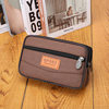 New Men's Canvas Mobile Phone Bag Wear Belt Site Waist Bag Three-Layer Zipper Waterproof Mobile Phone Bag