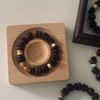 Vintage Artistic Niche Bracelet Coffee Bean Bracelet Bodhi Personality Niche Design Jewelry Market Wholesale Single Circle Women