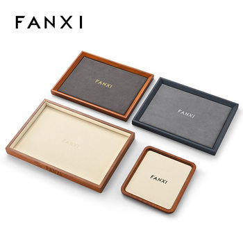 FANXI Jewelry Tray Jewelry Display Plate Solid Wood Ring Necklace Bracelet Tray Jewelry Display Pallet