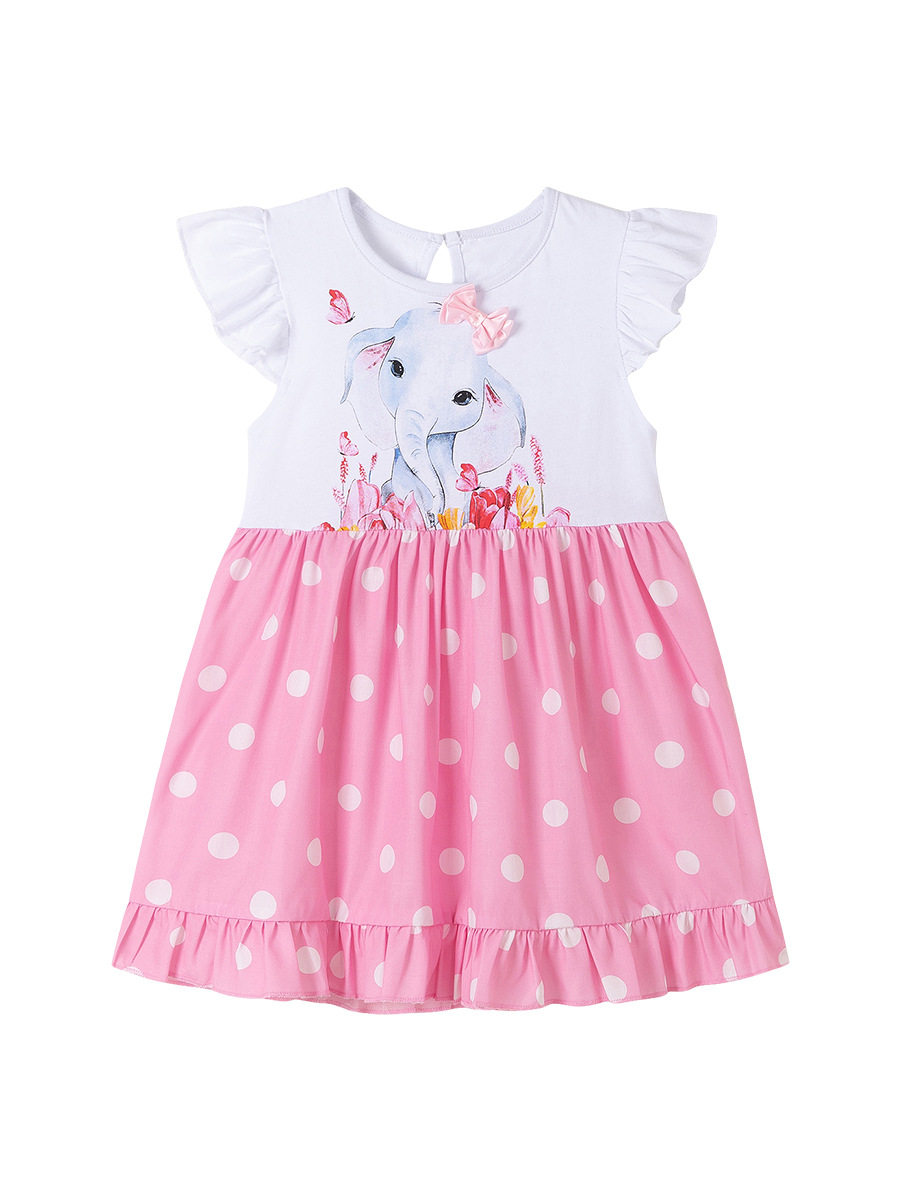 Cartoon Kids' Dress, Summer Cute Short-Sleeve Girls' Princess Dress