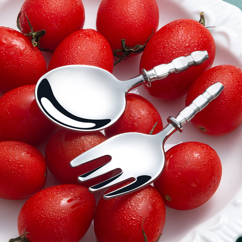 316 children's short handle fork spoon semi-finished stainless steel fork spoon baby eating spoon auxiliary spoon head plug-in embryo