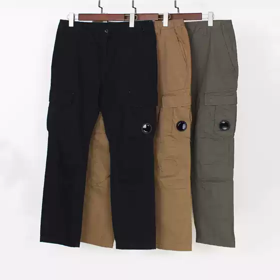Cross-border American CP Fashion Brand Pocket Lens Classic Detail Washed Loose Overalls Men's and Women's Casual Pants