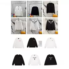 Cross-Border Dropshipping of Luxury Trendy Men's Metal Triangle Sweatshirts for Autumn and Winter, Loose Fit, Versatile, Available in Stock with Various Letter Designs