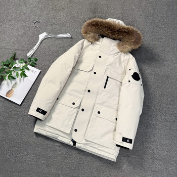 2025 New Winter Warm Men's down Jacket Casual Fashion Fur Collar Hooded Windproof Jacket for Men and Women