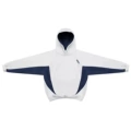 White and gray with blue/top
