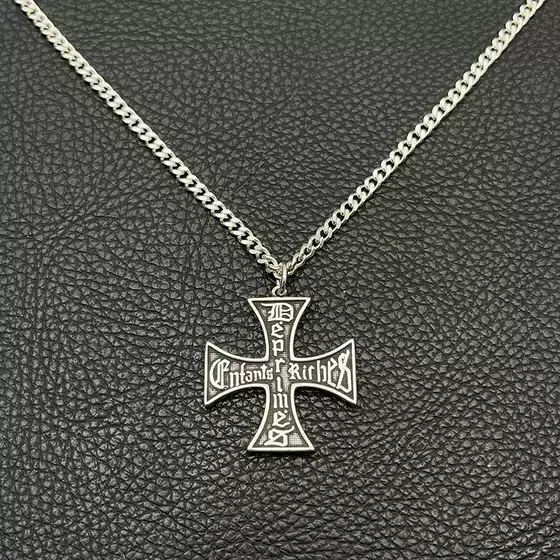 Cross-Border Retro Erd Melancholic Rich Second-Generation Cross Necklace European and American Niche Men's Domineering Seal Sweater Chain
