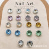 High-grade K9 eight-sided rose cut nail drill 8MM multi-cut pointed bottom crystal flash large diamond nail jewelry