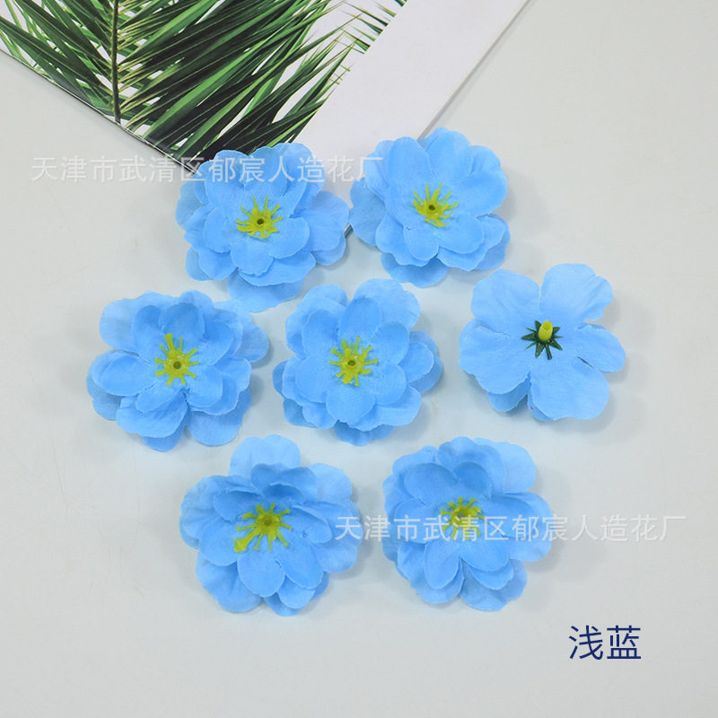 桃花花朵批发婚礼撒花簪花装饰梅花绢布花头舞蹈服道具花蛋糕假花