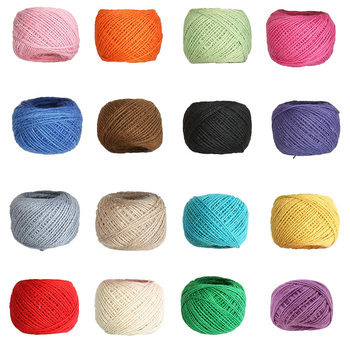 Colorful Hemp Rope 1.5-3mm DIY Handmade Retro Style Photo Clip Jute Rope 25m / 50m / 100m