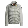 Pieced stand collar silver-gray down jacket