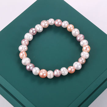 Jewelry Wholesale 7mm nearly round Baroque stall supply live broadcast selection freshwater pearl bracelet bracelet bracelet for women