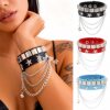 Eco-Friendly Pu Leather European and American Fashion Retro Street Style Punk Studded Bracelet Star Leather Bracelet Rock Jewelry