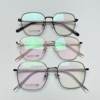 New Style Acetate Core Crystal Leg Retro Metal Eyeglass Frame, Anti-Allergy for Teenagers, Polygonal Glasses
