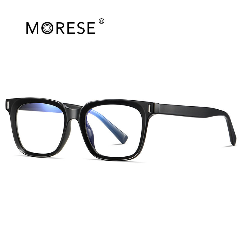 K-Style Tr90 Imitation Plate Anti-Blue Light Glasses Frame Street Photography Plain Rivets Large Frame Flat Mirror Cp Insert 2091