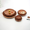 Japanese-style solid wood round plate creative fruit plate acacia wood household plate multi-specification melon and fruit dessert wooden plate carving