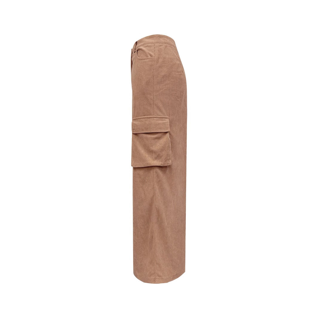 Vintage Corduroy Long Split Skirt Womens Casual Workwear Retro Style for Everyday Wear Wholesale Available