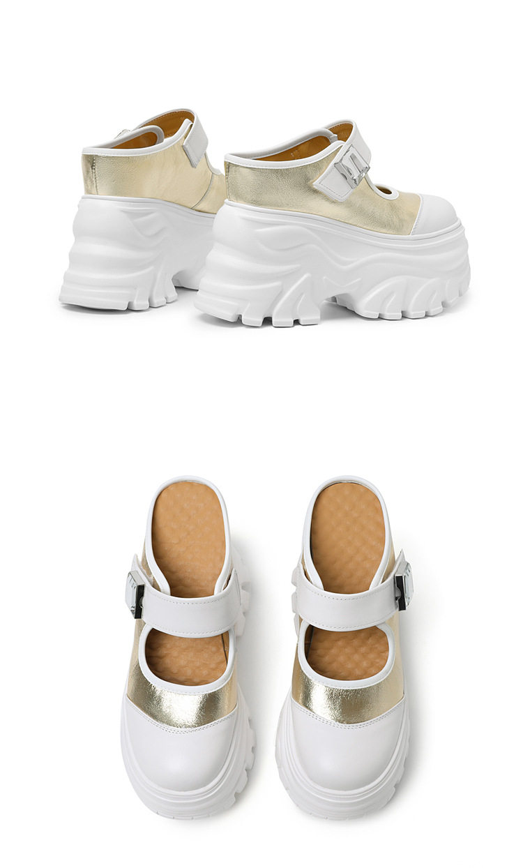 Sandal cao gót nữ hở mũi, đế xuồng 12 cm, quai bọc mũi, phối màu, phong cách dạo phố — [Đen], [Trắng], [Vàng nhạt] chi tiết 19