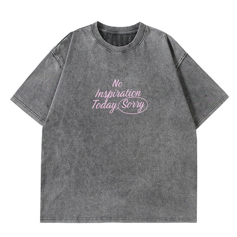 Vintage Letter Print Short Sleeve T Shirt for Women Summer Casual Style Loose Fit 100 Cotton Washed Finish