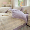Small Fresh Pure Cotton Four-Piece Set, Simple Cotton Three-Piece Set, Student Dormitory Bed Bed Sheets, Quilt Cover, Fitted Bed Sheets, Bedding