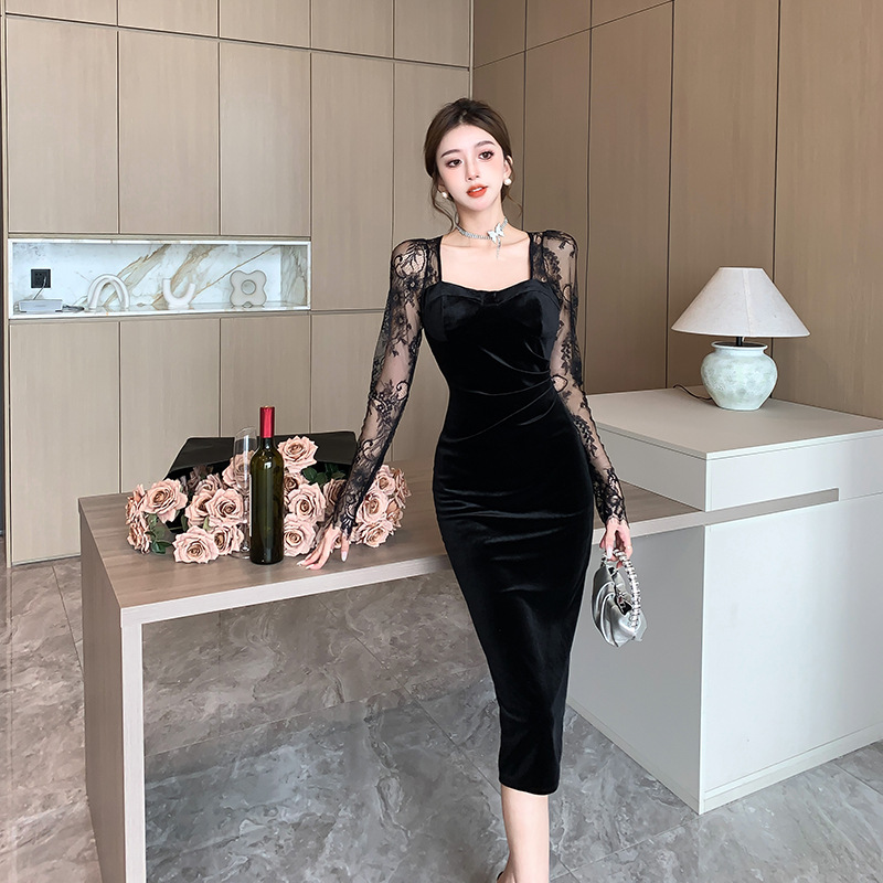 (Mới) Mã B3908 Giá 800K: Váy Đầm Liền Thân Dự Tiệc Nữ Guryt Dáng Ôm Body Gợi Cảm Sexy Hàng Mùa Xuân Thu Đông Thời Trang Nữ Chất Liệu Ren G02 Sản Phẩm Mới, (Miễn Phí Vận Chuyển Toàn Quốc).