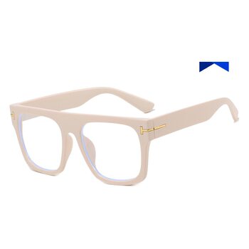 Kedun T-Shaped Square Eyeglass Frame 2023 New Model Non-Prescription Glasses Anti-Blue Light Large Frame Optical Frame European and American Trendy Fashion 9