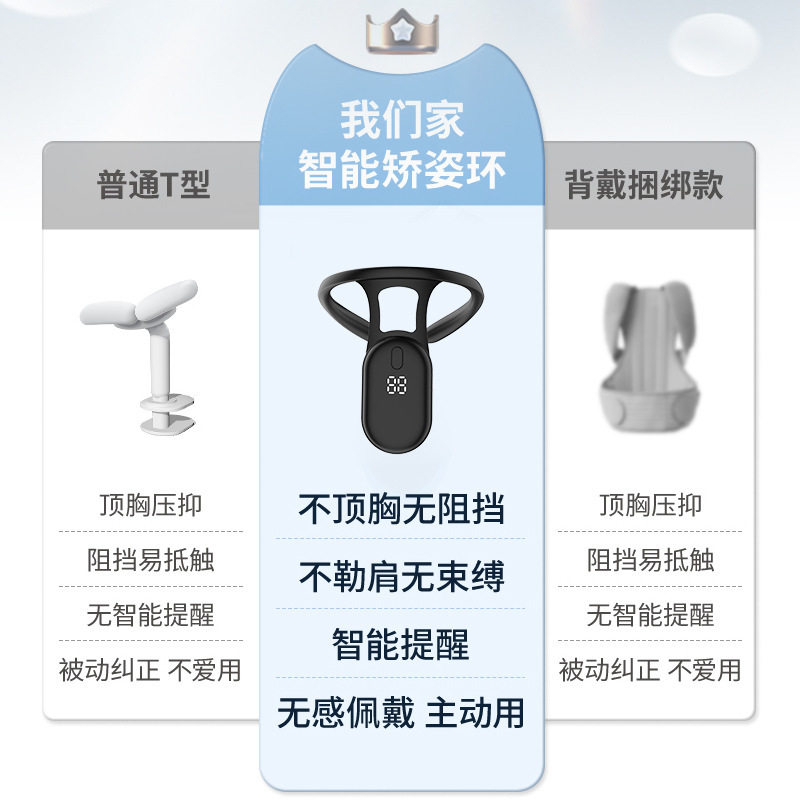 Hunchback Corrector Children's Posture Correction Elf Electric Hunchback Corrector Hanging Neck Lcd Sitting Posture Correction Belt