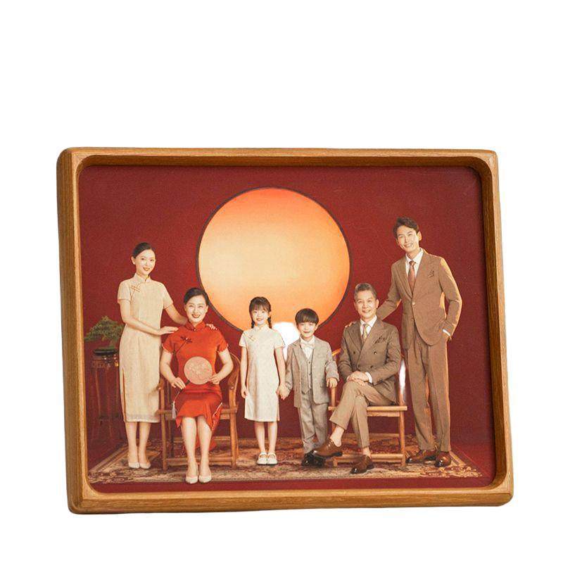 Family Portrait Solid Wood High-End Photo Frame Washed Photo Plus Printing and Mounting Eight Inches 8 Inches 10 Table Hanging Wall A4