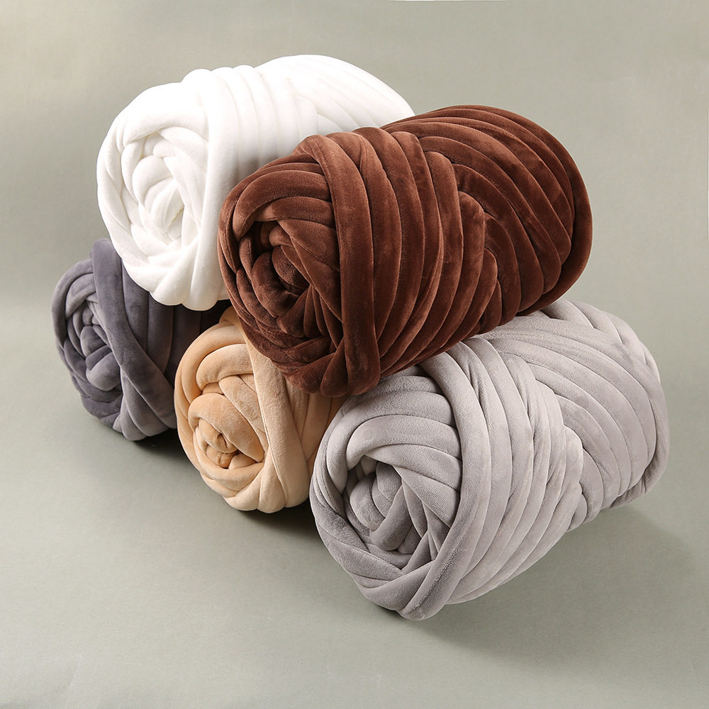 Amazon New DIY Handmade Wool Blanket Crystal Velvet Core Yarn 3cm Thick Line Cloth Pillow Cat Nest Line