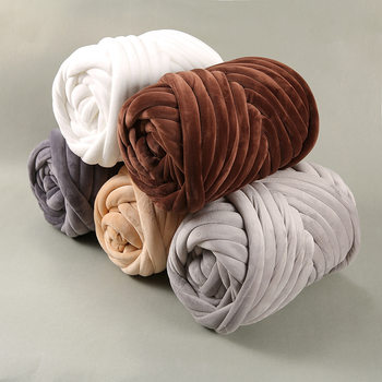 Amazon New DIY Handmade Wool Blanket Crystal Velvet Core Yarn 3cm Thick Line Cloth Pillow Cat Nest Line